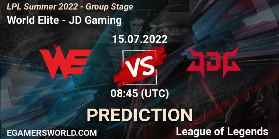World Elite vs JD Gaming: Match Prediction. 15.07.2022 at 09:00, LoL, LPL Summer 2022 - Group Stage