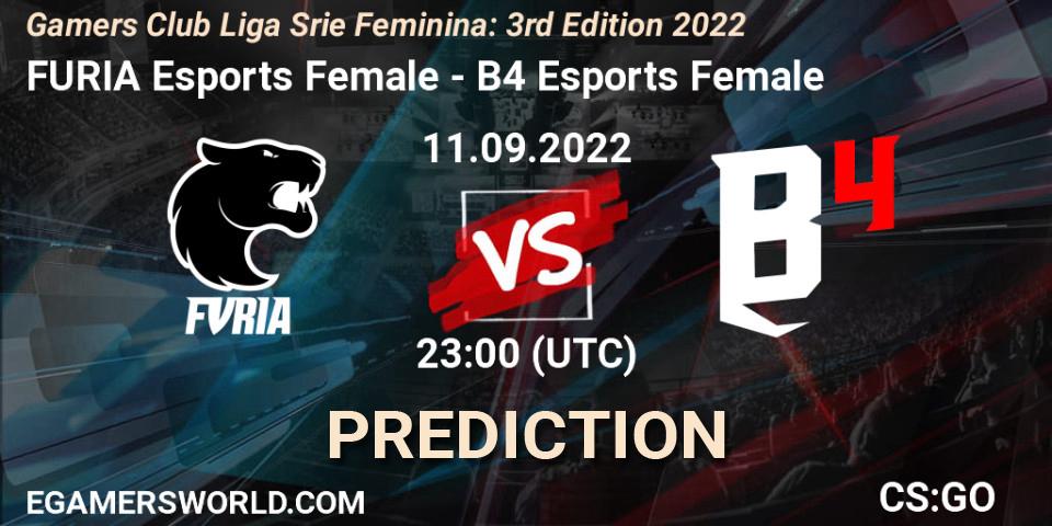 FURIA Esports Female vs B4 Esports Female: Match Prediction. 11.09.22, CS2 (CS:GO), Gamers Club Liga Série Feminina: 3rd Edition 2022