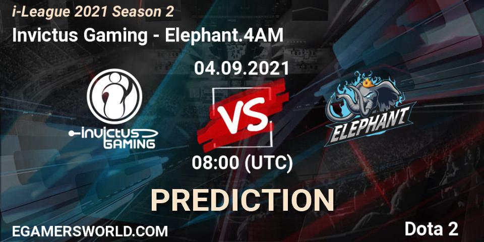 Invictus Gaming vs Elephant.4AM: Match Prediction. 04.09.2021 at 08:24, Dota 2, i-League 2021 Season 2