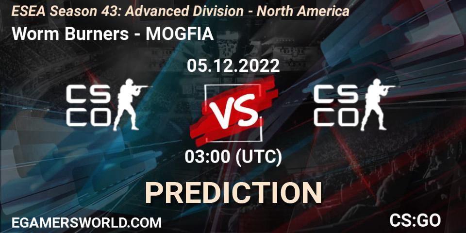 Worm Burners vs MOGFIA: Match Prediction. 05.12.22, CS2 (CS:GO), ESEA Season 43: Advanced Division - North America