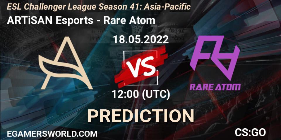 ARTiSAN Esports vs Rare Atom: Match Prediction. 18.05.2022 at 12:00, Counter-Strike (CS2), ESL Challenger League Season 41: Asia-Pacific