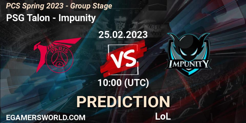 PSG Talon vs Impunity: Match Prediction. 12.02.23, LoL, PCS Spring 2023 - Group Stage