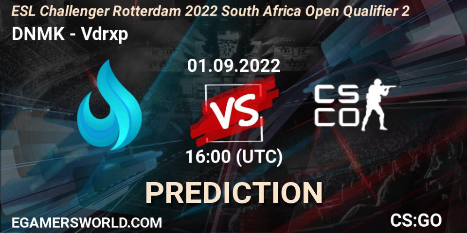 DNMK vs Vdrxp Gaming: Match Prediction. 01.09.2022 at 16:00, Counter-Strike (CS2), ESL Challenger Rotterdam 2022 South Africa Open Qualifier 2