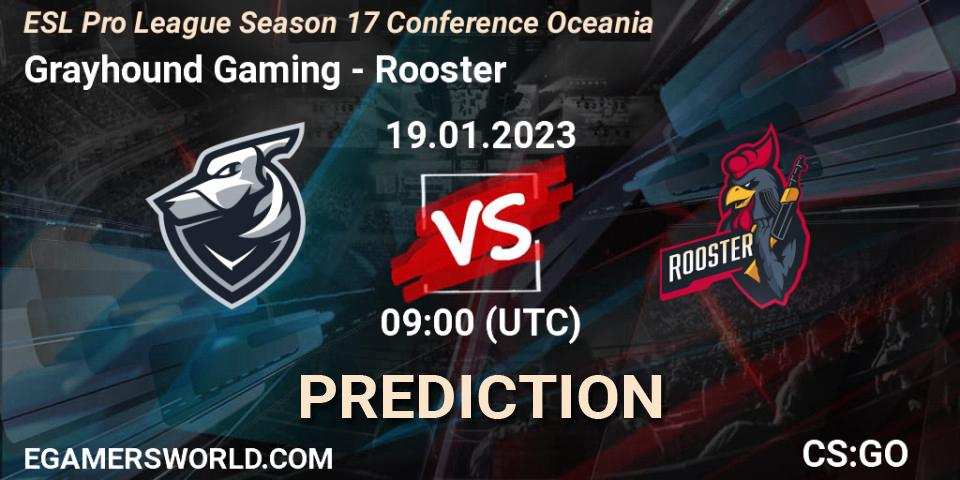 Grayhound Gaming vs Rooster: Match Prediction. 19.01.23, CS2 (CS:GO), ESL Pro League Season 17 Conference Oceania