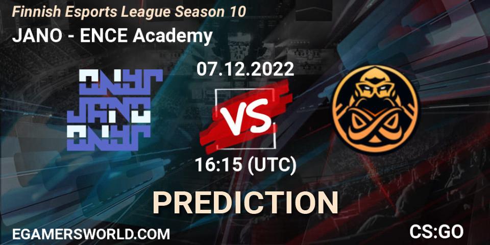 JANO vs ENCE Academy: Match Prediction. 07.12.22, CS2 (CS:GO), Finnish Esports League Season 10