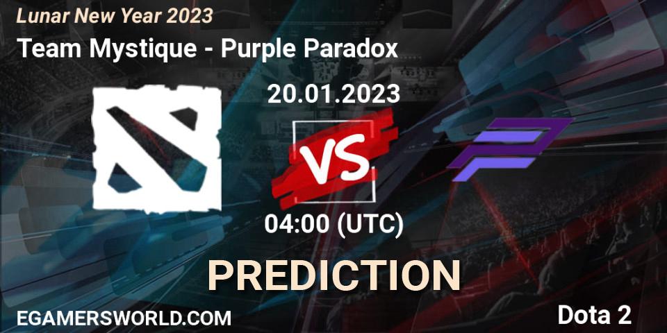 Team Mystique vs Purple Paradox: Match Prediction. 20.01.23, Dota 2, Lunar New Year 2023