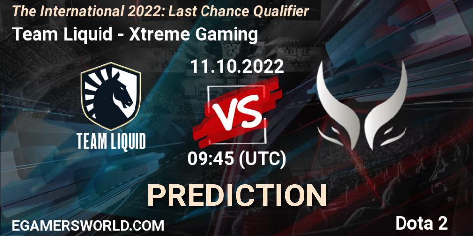 Team Liquid vs Xtreme Gaming: Match Prediction. 11.10.2022 at 09:37, Dota 2, The International 2022: Last Chance Qualifier