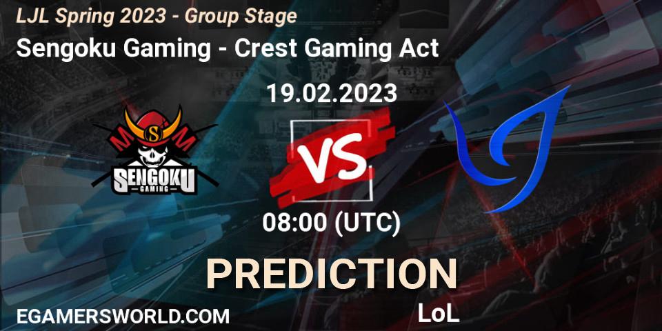 Sengoku Gaming vs Crest Gaming Act: Match Prediction. 19.02.23, LoL, LJL Spring 2023 - Group Stage