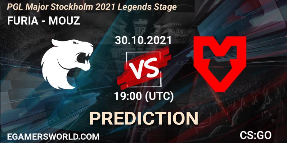 FURIA vs MOUZ: Match Prediction. 30.10.2021 at 19:45, Counter-Strike (CS2), PGL Major Stockholm 2021 Legends Stage