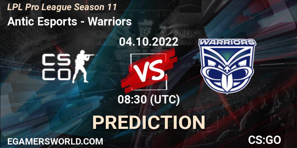 Antic Esports vs Warriors: Match Prediction. 04.10.2022 at 08:30, Counter-Strike (CS2), LPL Pro League 2022 Season 2