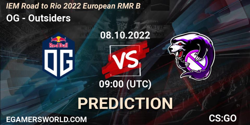 OG vs Outsiders: Match Prediction. 08.10.2022 at 09:00, Counter-Strike (CS2), IEM Road to Rio 2022 European RMR B