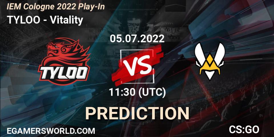 TYLOO vs Vitality: Match Prediction. 05.07.2022 at 12:20, Counter-Strike (CS2), IEM Cologne 2022 Play-In