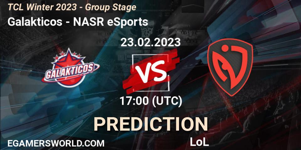 Galakticos vs NASR eSports: Match Prediction. 05.03.2023 at 17:00, LoL, TCL Winter 2023 - Group Stage