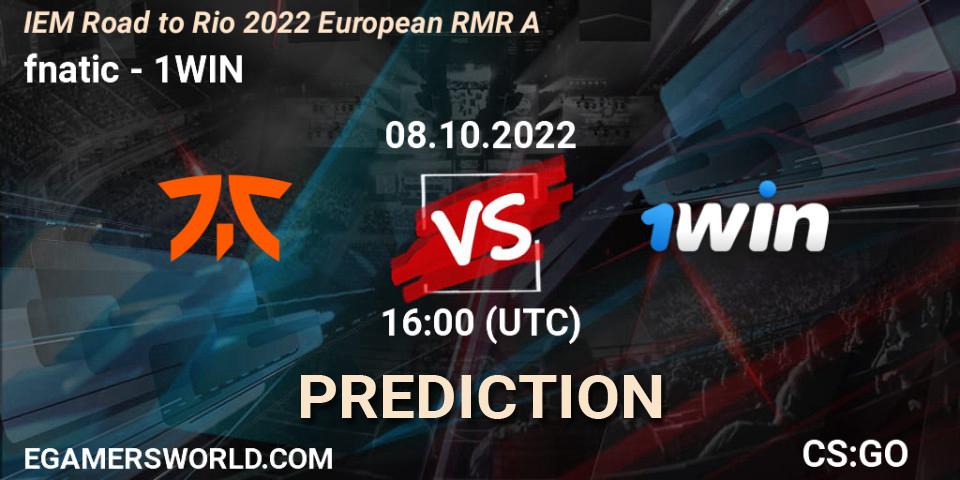 fnatic vs 1WIN: Match Prediction. 08.10.22, CS2 (CS:GO), IEM Road to Rio 2022 European RMR A