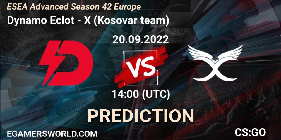 Dynamo Eclot vs X (Kosovar team): Match Prediction. 20.09.22, CS2 (CS:GO), ESEA Season 42: Advanced Division - Europe