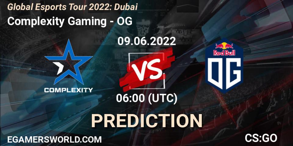 Complexity Gaming vs OG: Match Prediction. 09.06.2022 at 06:00, Counter-Strike (CS2), Global Esports Tour 2022: Dubai