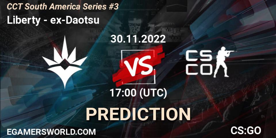 Liberty vs ex-Daotsu: Match Prediction. 30.11.2022 at 17:00, Counter-Strike (CS2), CCT South America Series #3