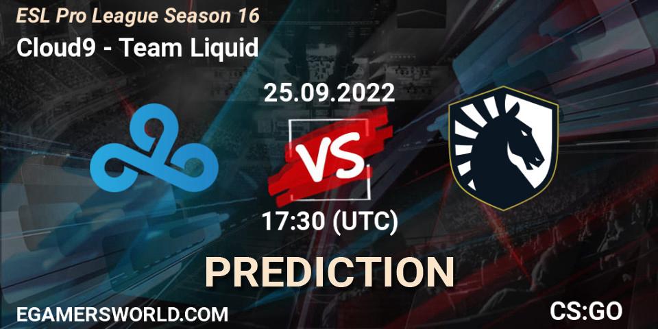 Cloud9 vs Team Liquid: Match Prediction. 25.09.22, CS2 (CS:GO), ESL Pro League Season 16