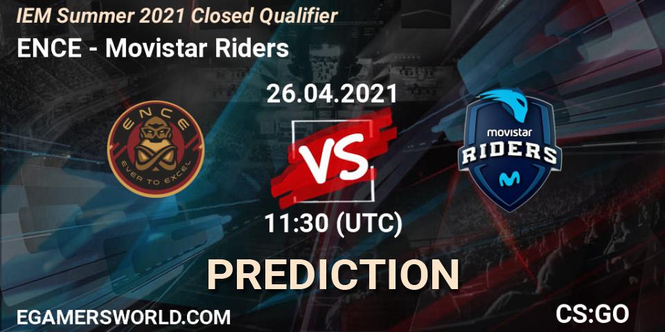 ENCE vs Movistar Riders: Match Prediction. 26.04.21, CS2 (CS:GO), IEM Summer 2021 Closed Qualifier