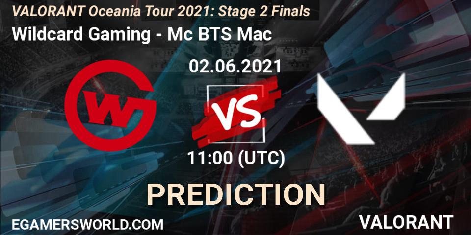 Wildcard Gaming vs Mc BTS Mac: Match Prediction. 02.06.2021 at 11:00, VALORANT, VALORANT Oceania Tour 2021: Stage 2 Finals