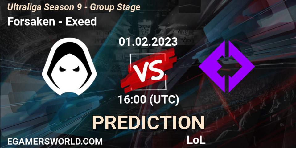 Forsaken vs Exeed: Match Prediction. 01.02.23, LoL, Ultraliga Season 9 - Group Stage