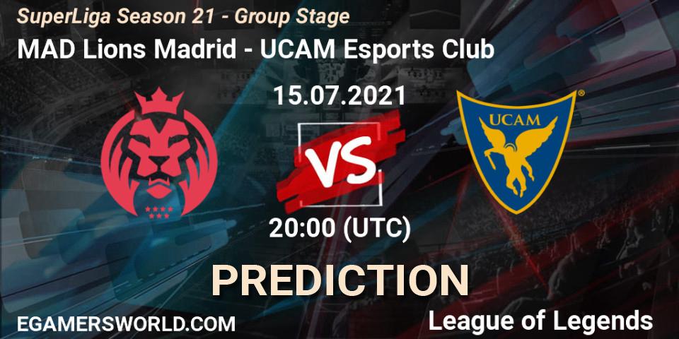 MAD Lions Madrid vs UCAM Esports Club: Match Prediction. 15.07.2021 at 20:00, LoL, SuperLiga Season 21 - Group Stage 