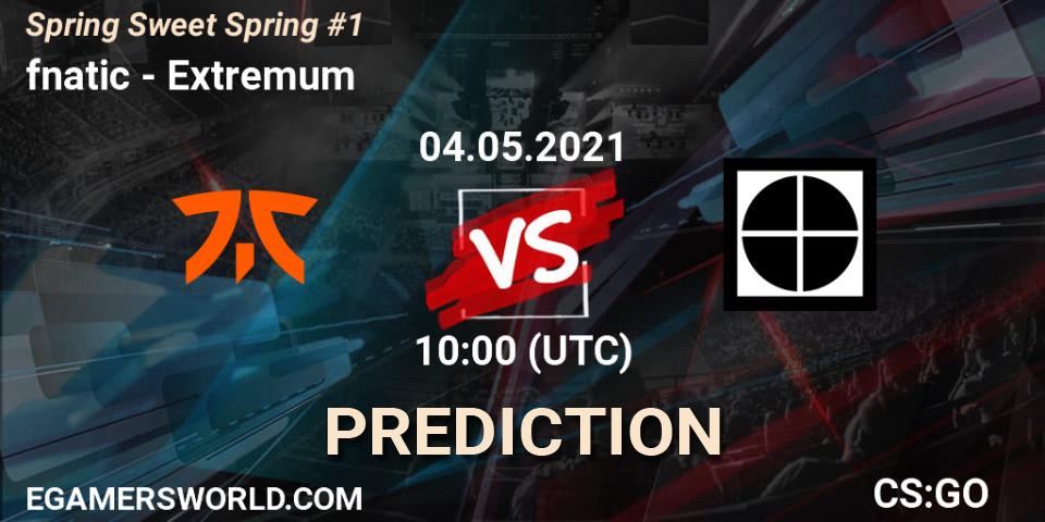 fnatic vs Extremum: Match Prediction. 04.05.2021 at 10:00, Counter-Strike (CS2), Spring Sweet Spring #1
