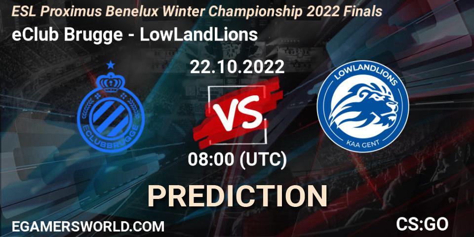 eClub Brugge vs LowLandLions: Match Prediction. 22.10.2022 at 08:00, Counter-Strike (CS2), ESL Proximus Benelux Winter Championship 2022 Finals