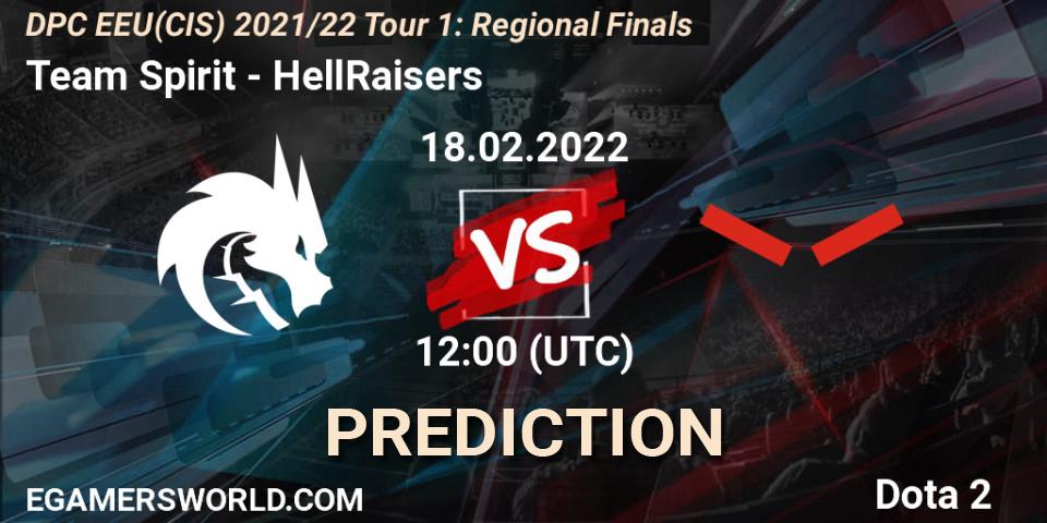 Team Spirit vs HellRaisers: Match Prediction. 18.02.22, Dota 2, DPC EEU(CIS) 2021/22 Tour 1: Regional Finals