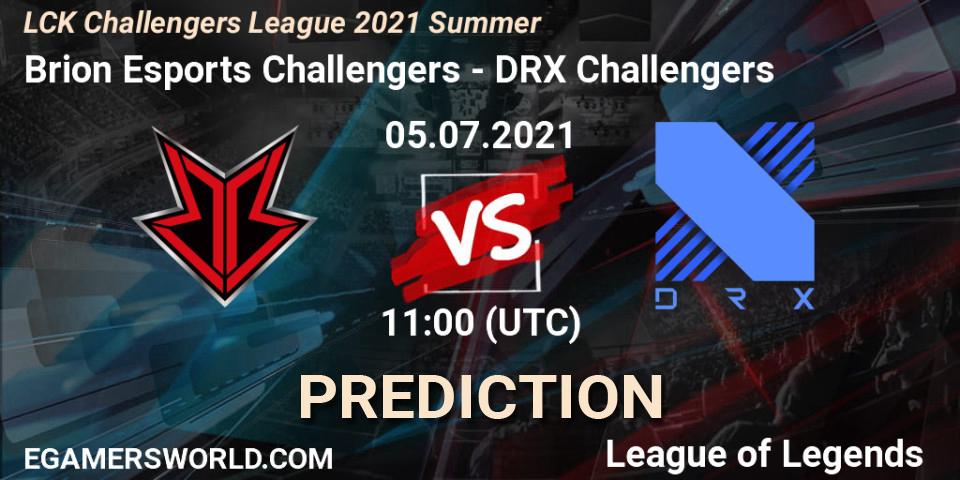 Brion Esports Challengers vs DRX Challengers: Match Prediction. 05.07.2021 at 11:00, LoL, LCK Challengers League 2021 Summer