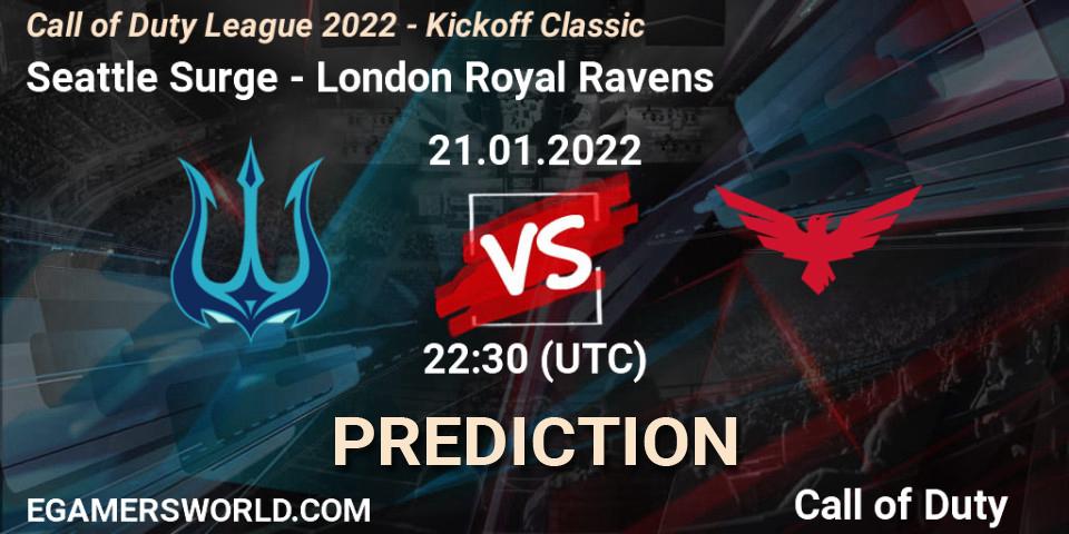 Seattle Surge vs London Royal Ravens: Match Prediction. 21.01.22, Call of Duty, Call of Duty League 2022 - Kickoff Classic