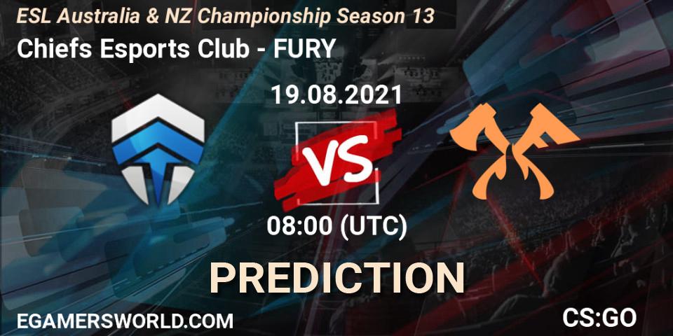 Chiefs Esports Club vs FURY: Match Prediction. 19.08.21, CS2 (CS:GO), ESL Australia & NZ Championship Season 13