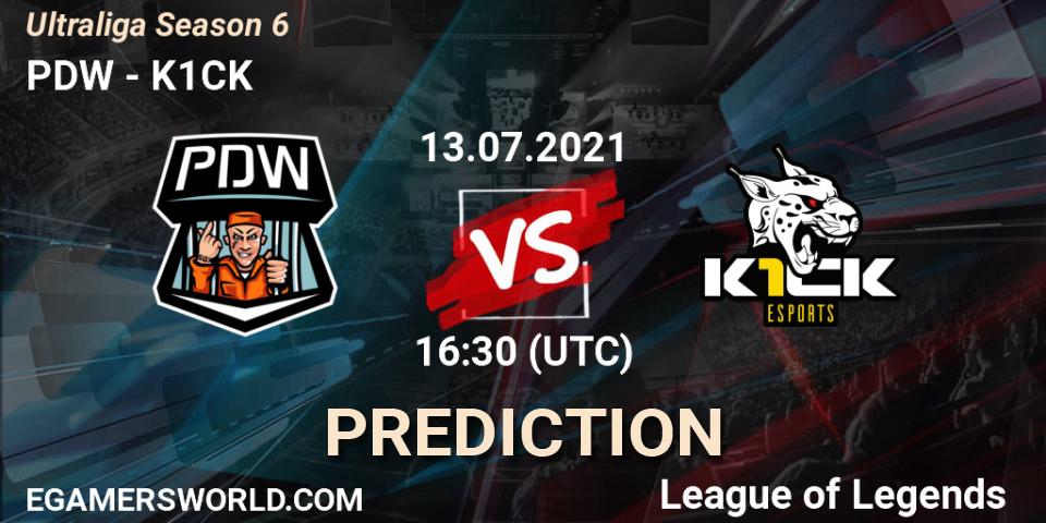 PDW vs K1CK: Match Prediction. 13.07.2021 at 16:30, LoL, Ultraliga Season 6