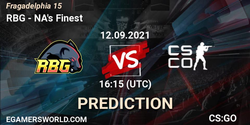 RBG vs NA's Finest: Match Prediction. 12.09.2021 at 16:30, Counter-Strike (CS2), Fragadelphia 15