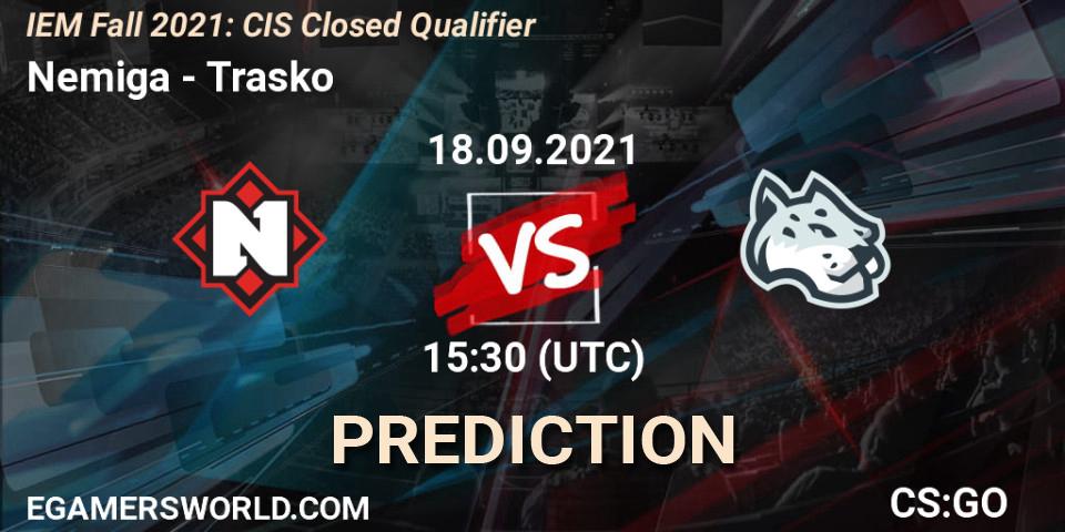 Nemiga vs Trasko: Match Prediction. 18.09.2021 at 15:50, Counter-Strike (CS2), IEM Fall 2021: CIS Closed Qualifier