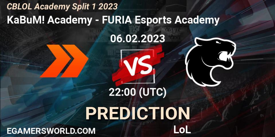 KaBuM! Academy vs FURIA Esports Academy: Match Prediction. 06.02.23, LoL, CBLOL Academy Split 1 2023