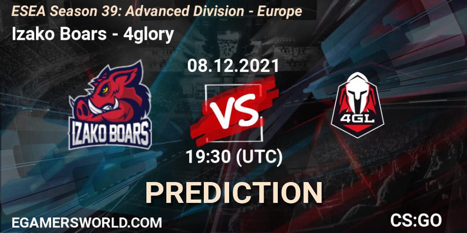 Izako Boars vs 4glory: Match Prediction. 08.12.21, CS2 (CS:GO), ESEA Season 39: Advanced Division - Europe