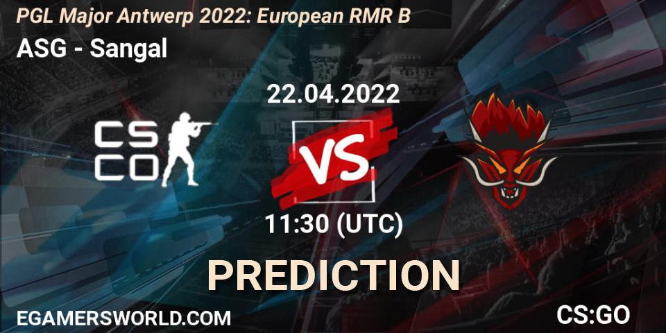ASG vs Sangal: Match Prediction. 22.04.2022 at 11:15, Counter-Strike (CS2), PGL Major Antwerp 2022: European RMR B