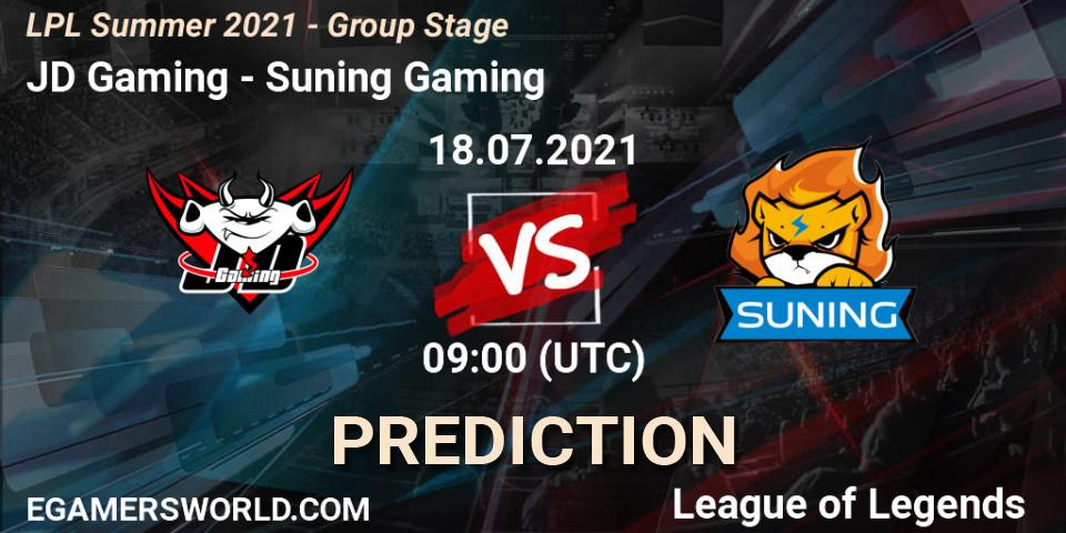 JD Gaming vs Suning Gaming: Match Prediction. 18.07.2021 at 09:50, LoL, LPL Summer 2021 - Group Stage