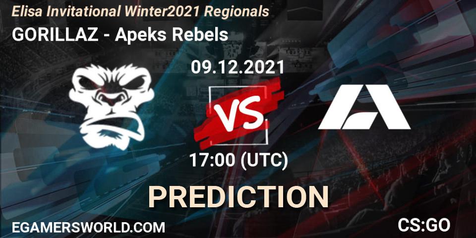 GORILLAZ vs Apeks Rebels: Match Prediction. 09.12.2021 at 18:05, Counter-Strike (CS2), Elisa Invitational Winter 2021 Regionals