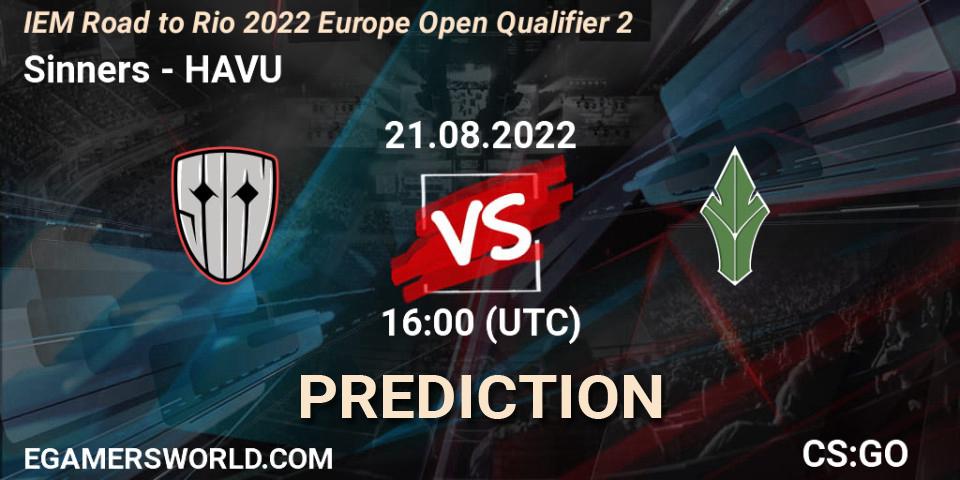 Sinners vs HAVU: Match Prediction. 21.08.2022 at 16:10, Counter-Strike (CS2), IEM Road to Rio 2022 Europe Open Qualifier 2