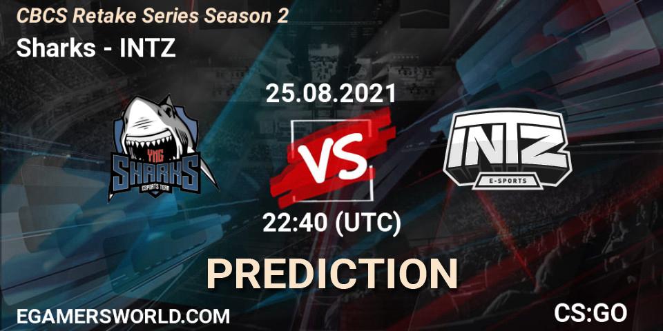Sharks vs INTZ: Match Prediction. 25.08.2021 at 22:40, Counter-Strike (CS2), CBCS Retake Series Season 2