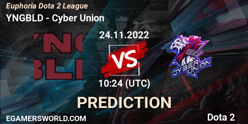 YNGBLD vs Cyber Union: Match Prediction. 24.11.2022 at 10:24, Dota 2, Euphoria Dota 2 League