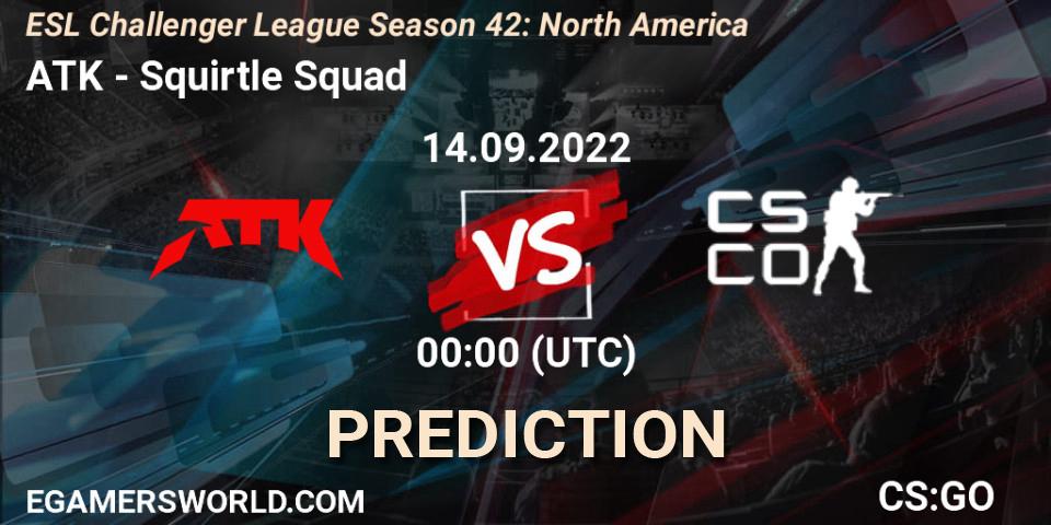 ATK vs Squirtle Squad: Match Prediction. 14.09.2022 at 00:00, Counter-Strike (CS2), ESL Challenger League Season 42: North America