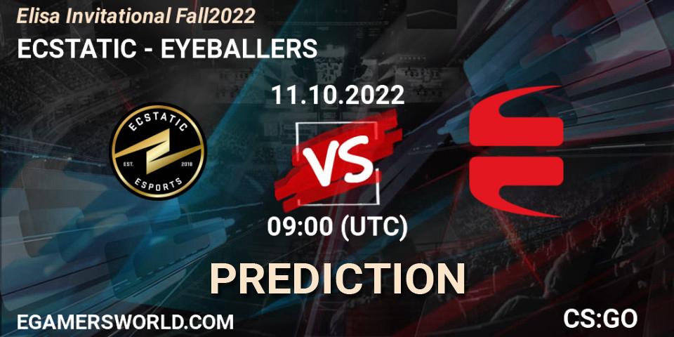 ECSTATIC vs EYEBALLERS: Match Prediction. 11.10.2022 at 09:00, Counter-Strike (CS2), Elisa Invitational Fall 2022