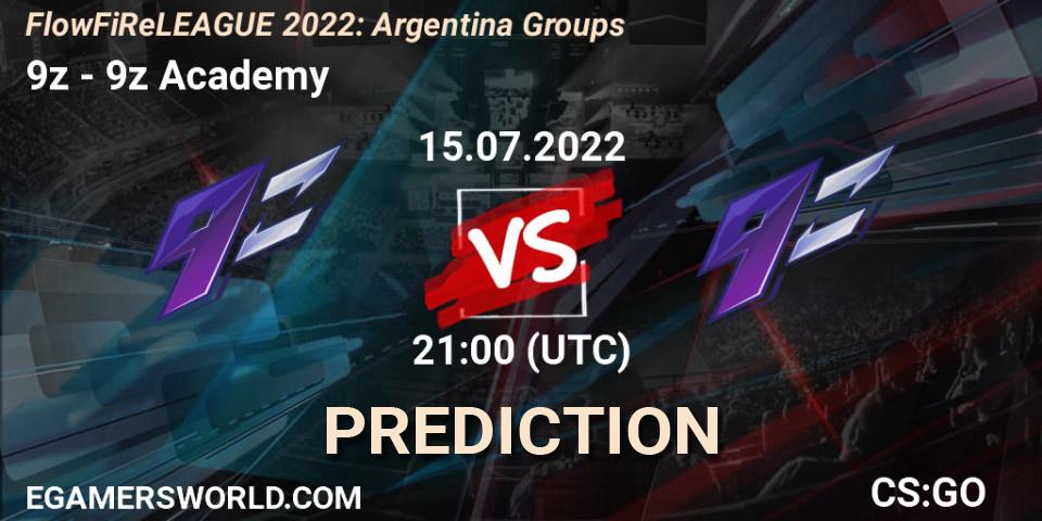 9z vs 9z Academy: Match Prediction. 15.07.2022 at 21:00, Counter-Strike (CS2), FlowFiReLEAGUE 2022: Argentina Groups
