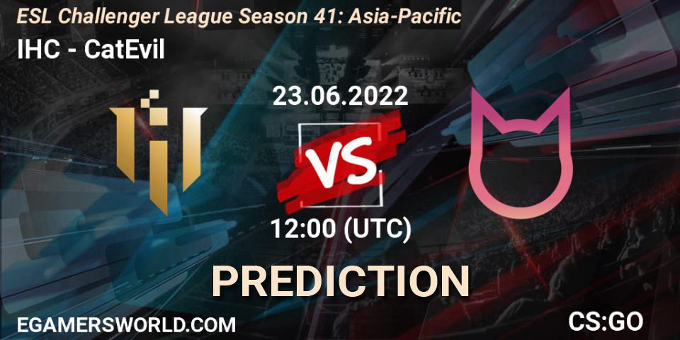 IHC vs CatEvil: Match Prediction. 23.06.2022 at 12:00, Counter-Strike (CS2), ESL Challenger League Season 41: Asia-Pacific