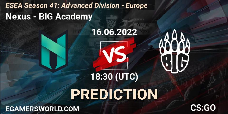 Nexus vs BIG Academy: Match Prediction. 17.06.2022 at 12:00, Counter-Strike (CS2), ESEA Season 41: Advanced Division - Europe