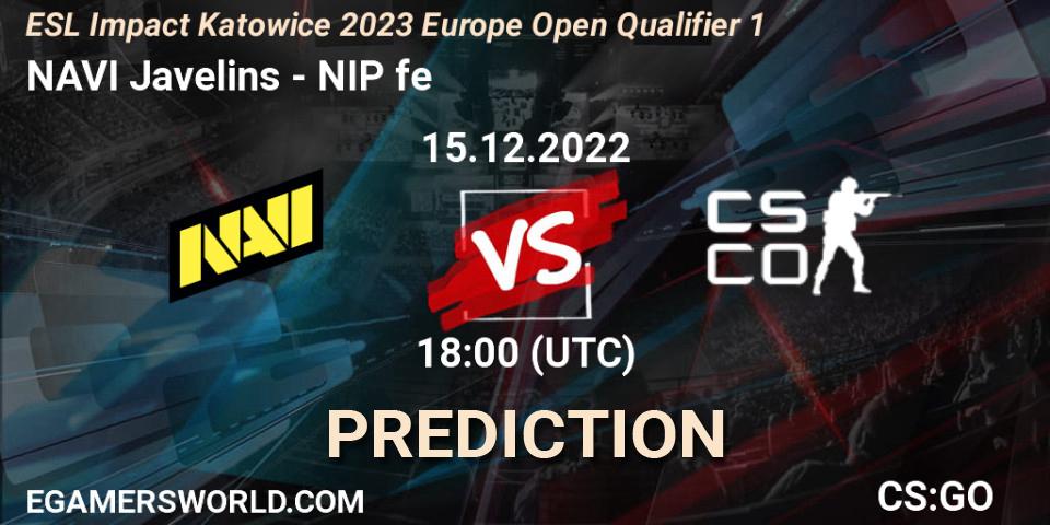 NAVI Javelins vs NIP Female: Match Prediction. 15.12.2022 at 18:00, Counter-Strike (CS2), ESL Impact Katowice 2023 Europe Open Qualifier 1