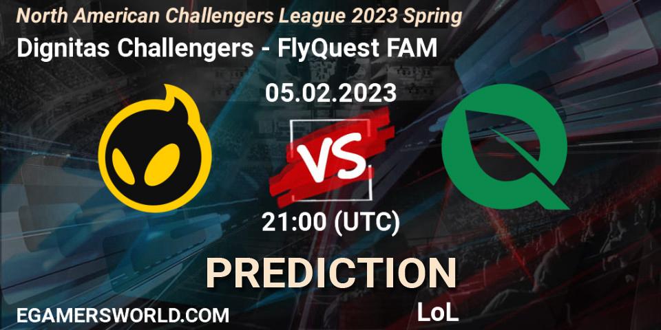 Dignitas Challengers vs FlyQuest FAM: Match Prediction. 05.02.2023 at 21:00, LoL, NACL 2023 Spring - Group Stage